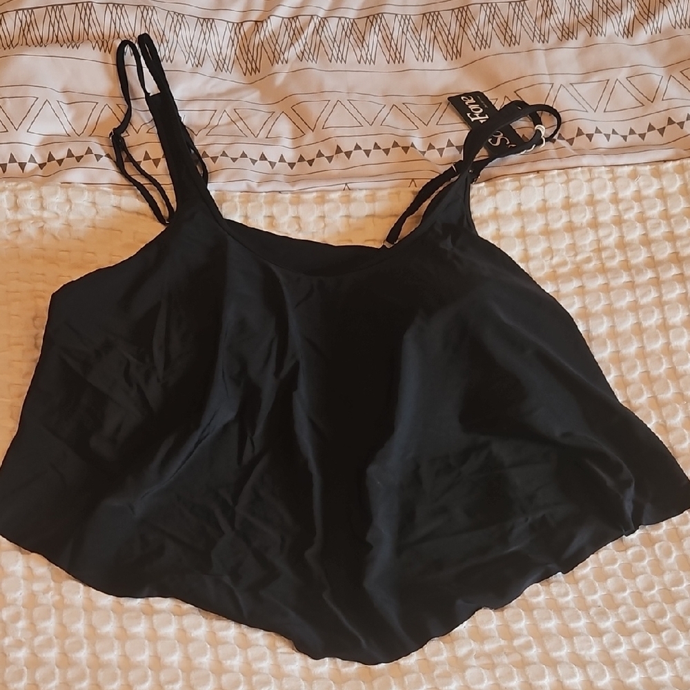 Black Strappy Tankini Top Xxxl